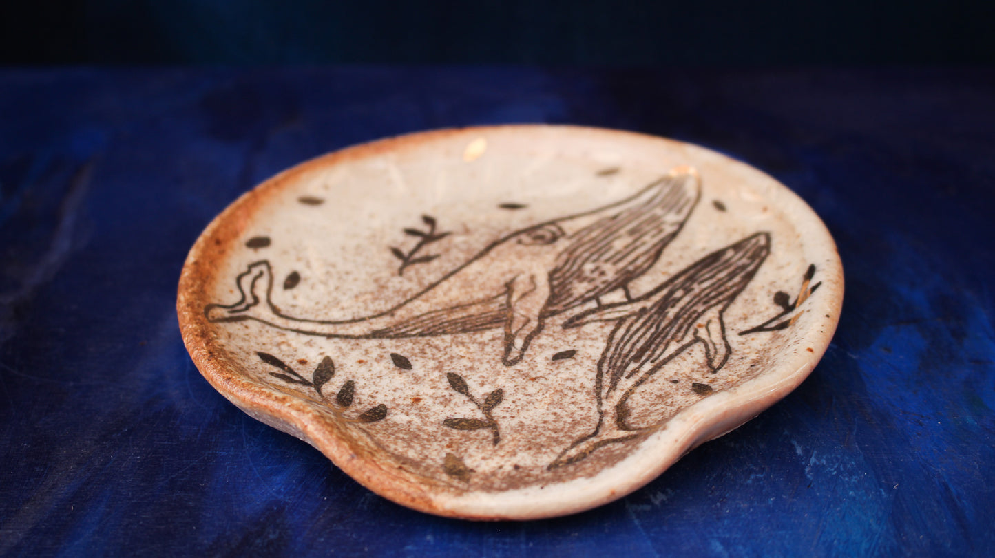 Golden Whale Spoon Rest Woodfired