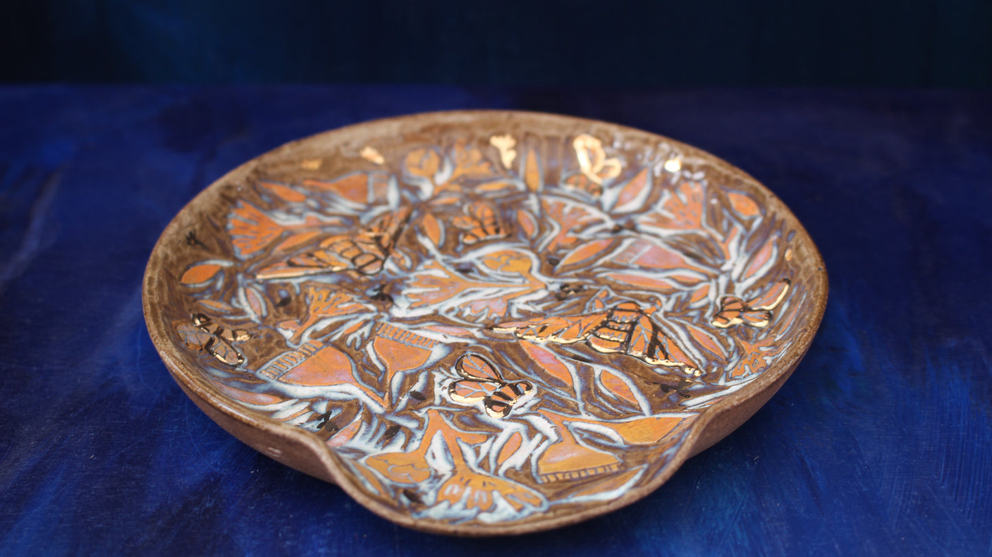Golden Honey Bee Spoon Rest #3