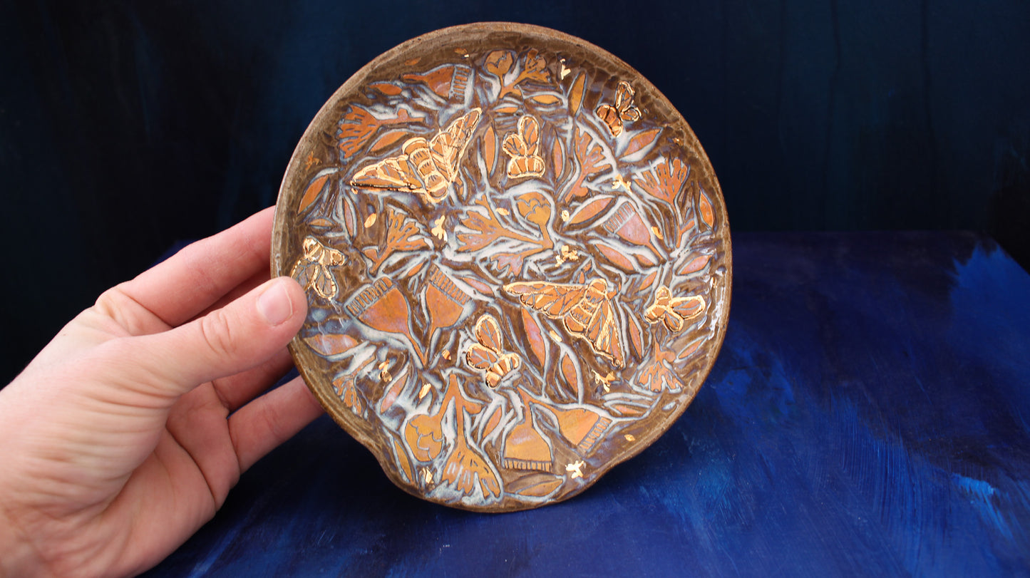 Golden Honey Bee Spoon Rest #3