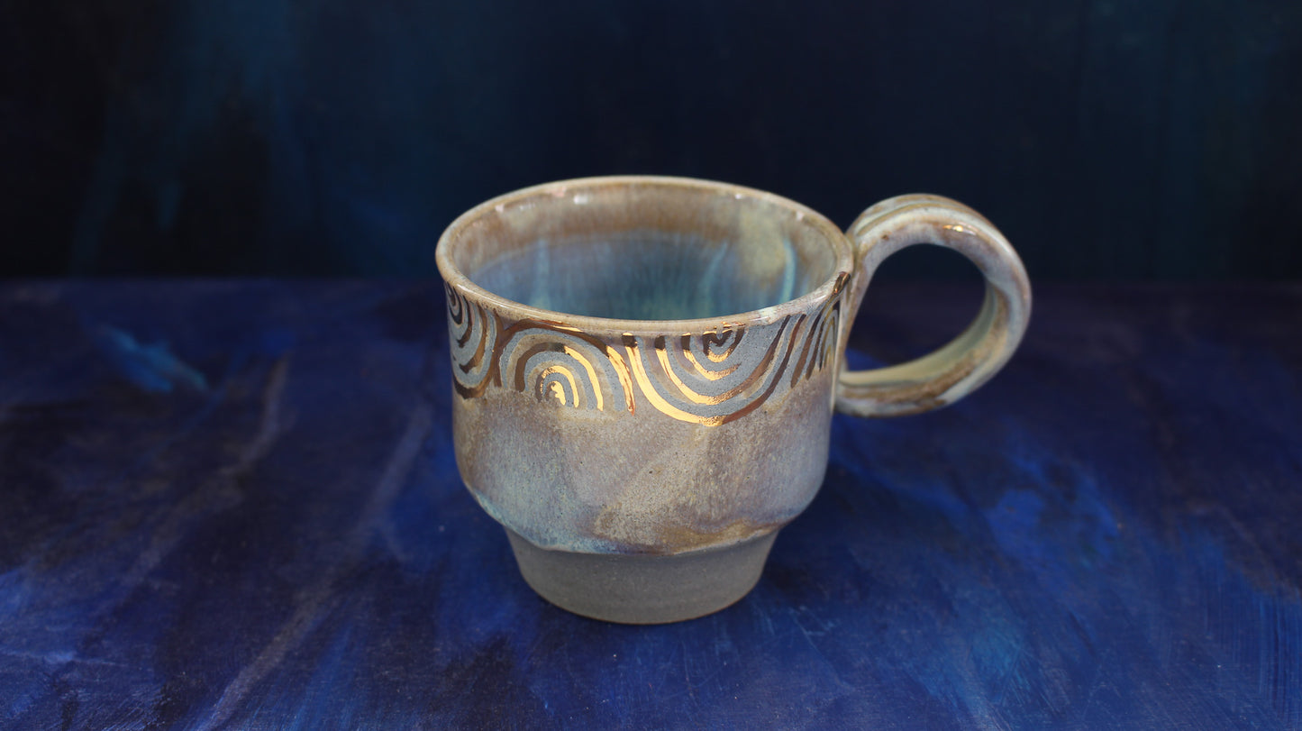 8oz Turquoise Rainbow Mug