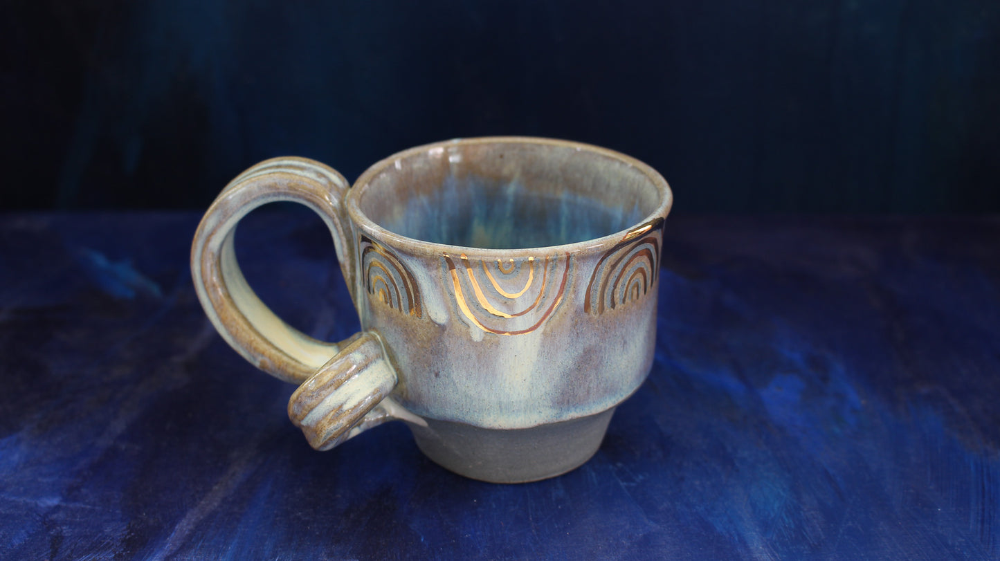 8oz Turquoise Rainbow Mug