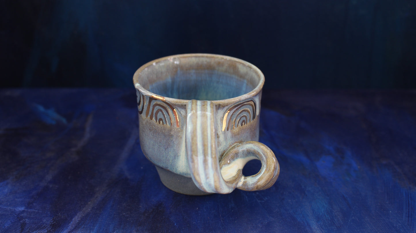 8oz Turquoise Rainbow Mug