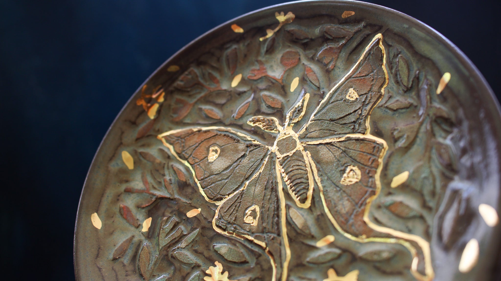 Golden Luna Moth Spoon Rest