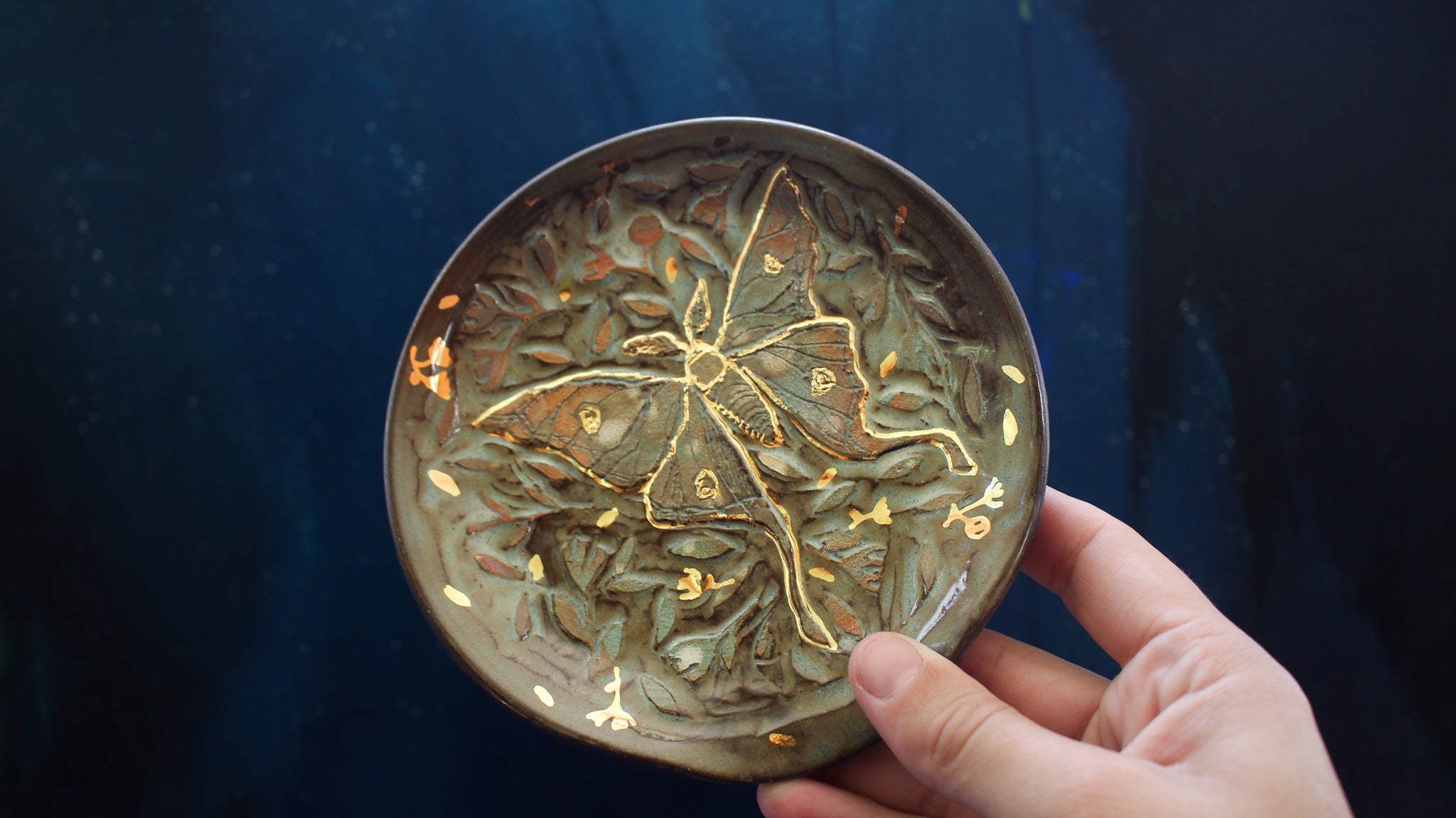 Golden Luna Moth Spoon Rest