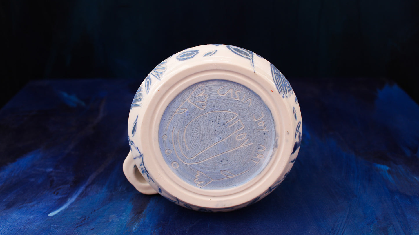 11oz Blue Dove Sugar Jar/Salt Cellar Woodfired