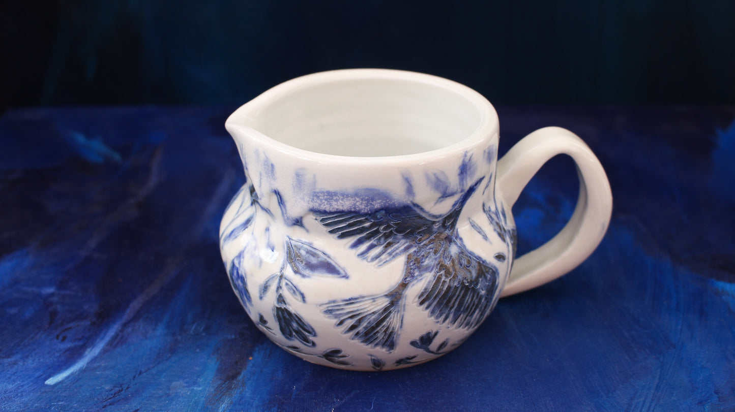 15oz Blue Dove Creamer Pitcher Woodfired