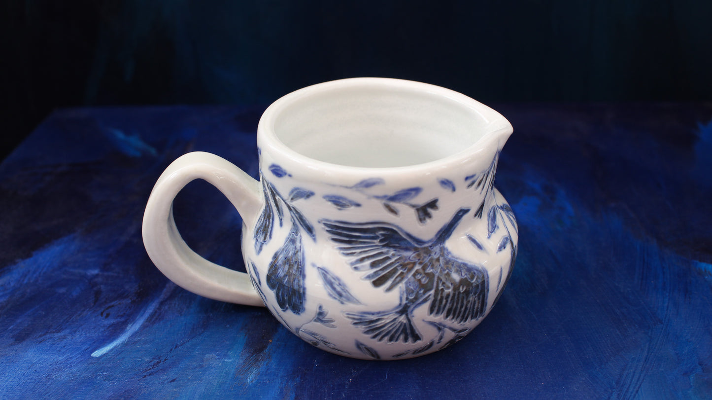 15oz Blue Dove Creamer Pitcher Woodfired