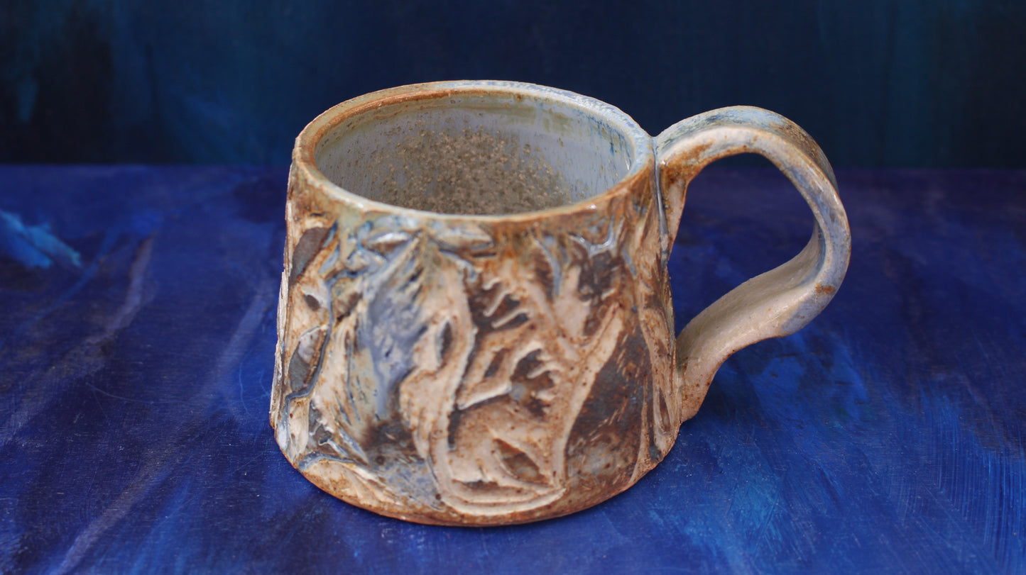 12oz Foxy Carved Mug Woodfired