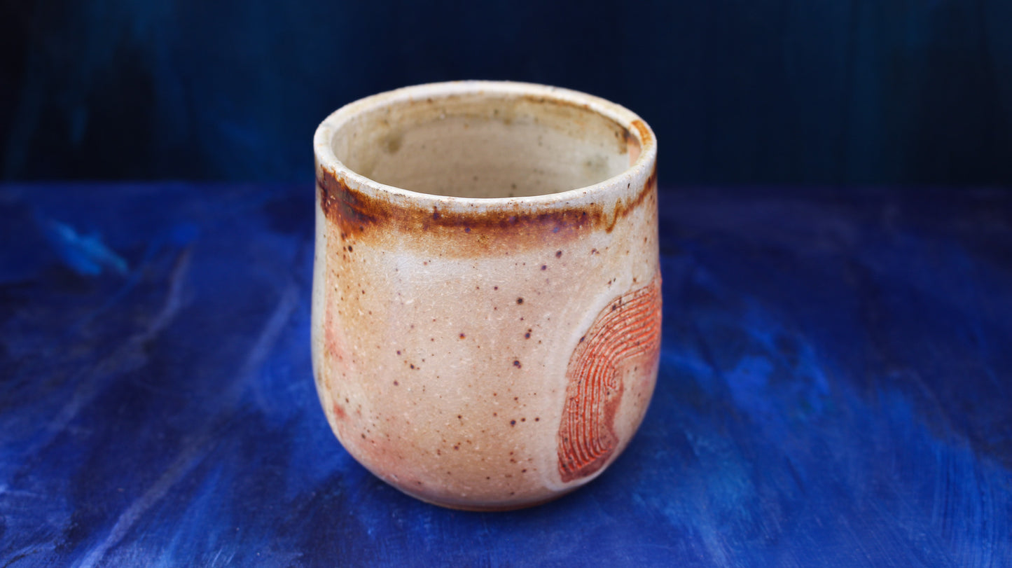 12oz Brush Carved Mug Woodfired