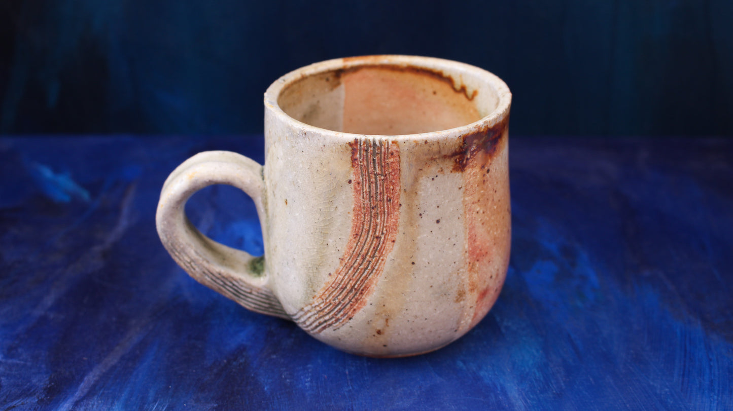 12oz Brush Carved Mug Woodfired