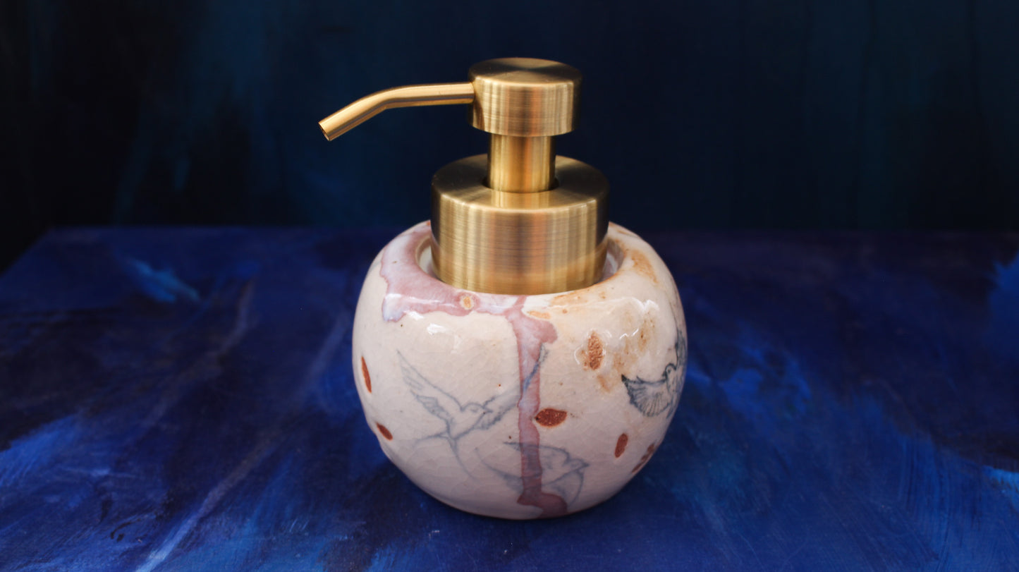 8oz Swooping Swallows Soap Dispenser Woodfired