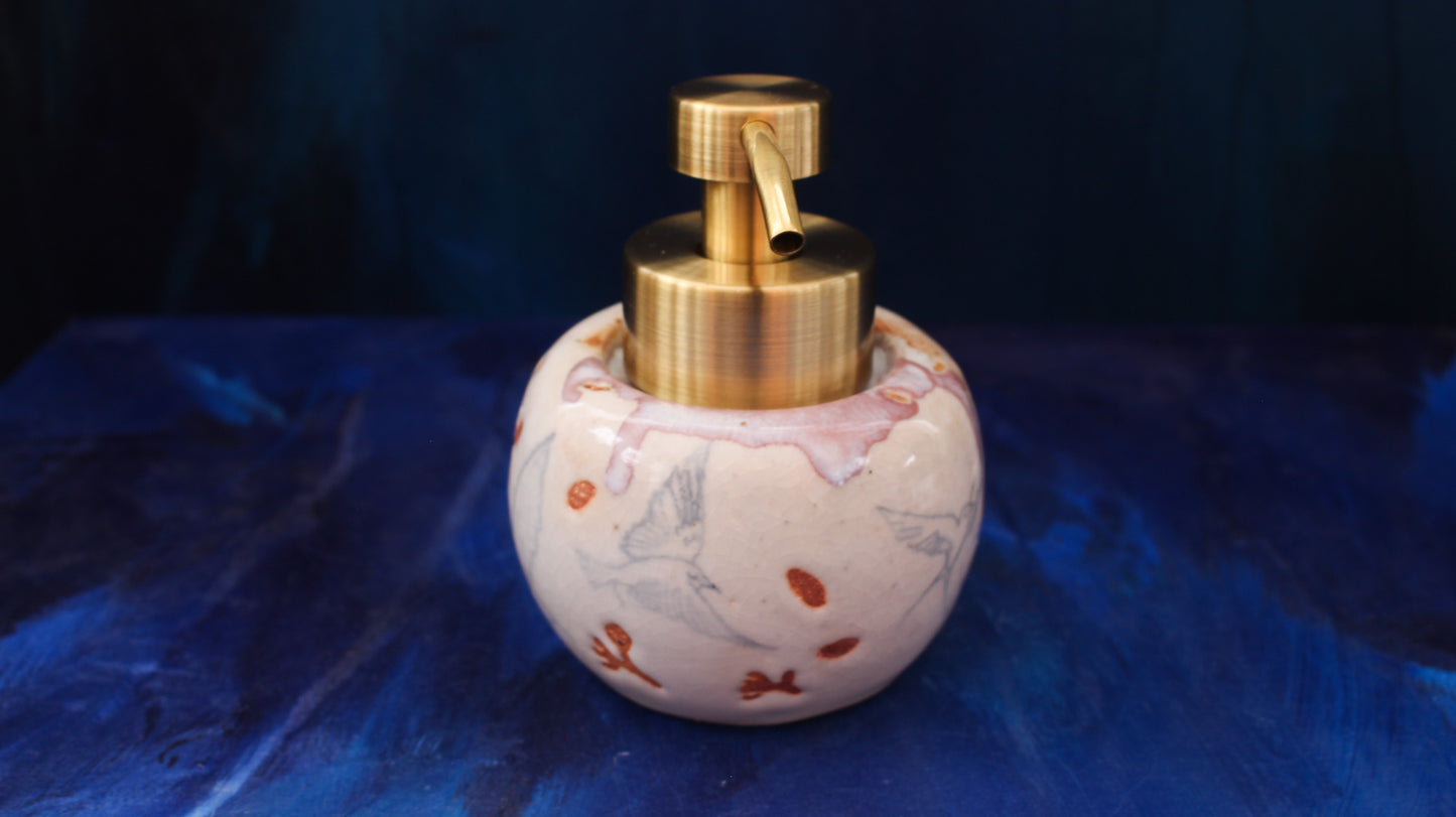 8oz Swooping Swallows Soap Dispenser Woodfired